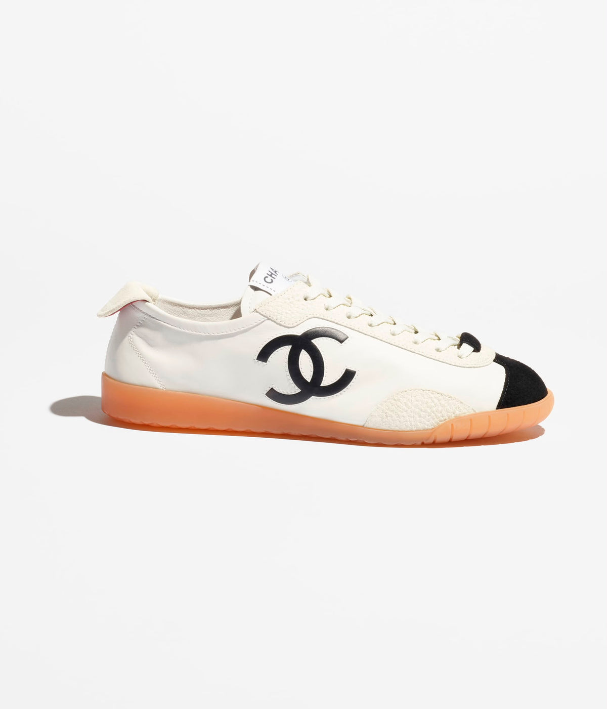 Chanel Women Suede Sneakers White Black