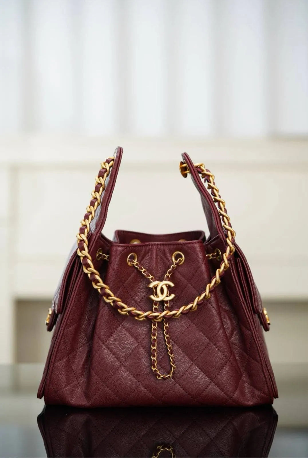 CHANEL 25 SMALL HANDBAG burgundy