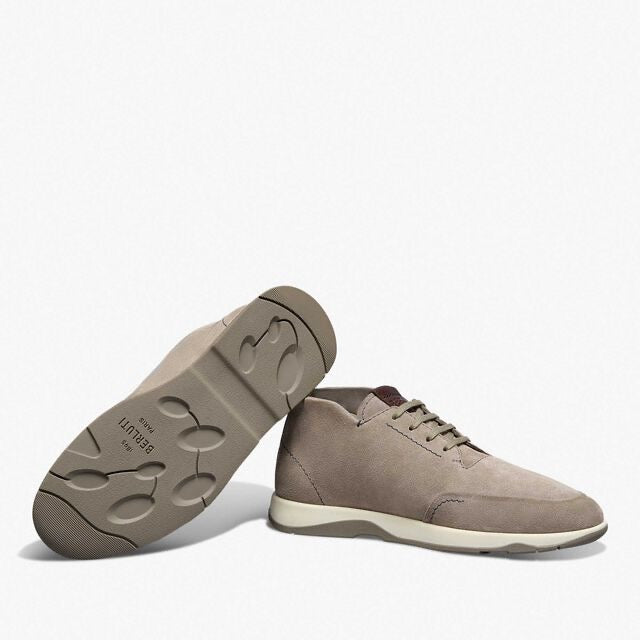 Berluti Echappée Scritto Suede Shoes – Beige