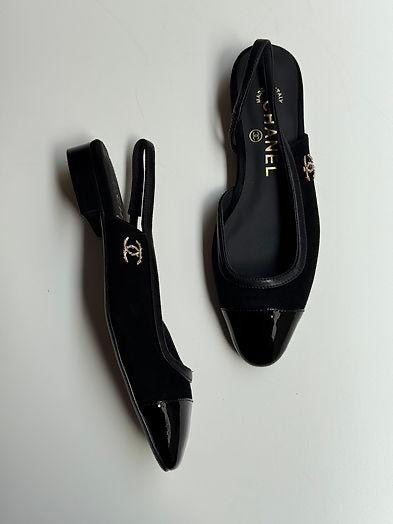 CHANEL Women’s Slingback Shoes – Black Luxury Heels