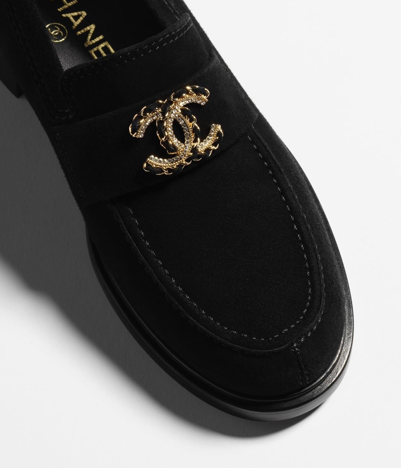 CHANEL Women’s Mocassins – Black Suede Luxury Loafers