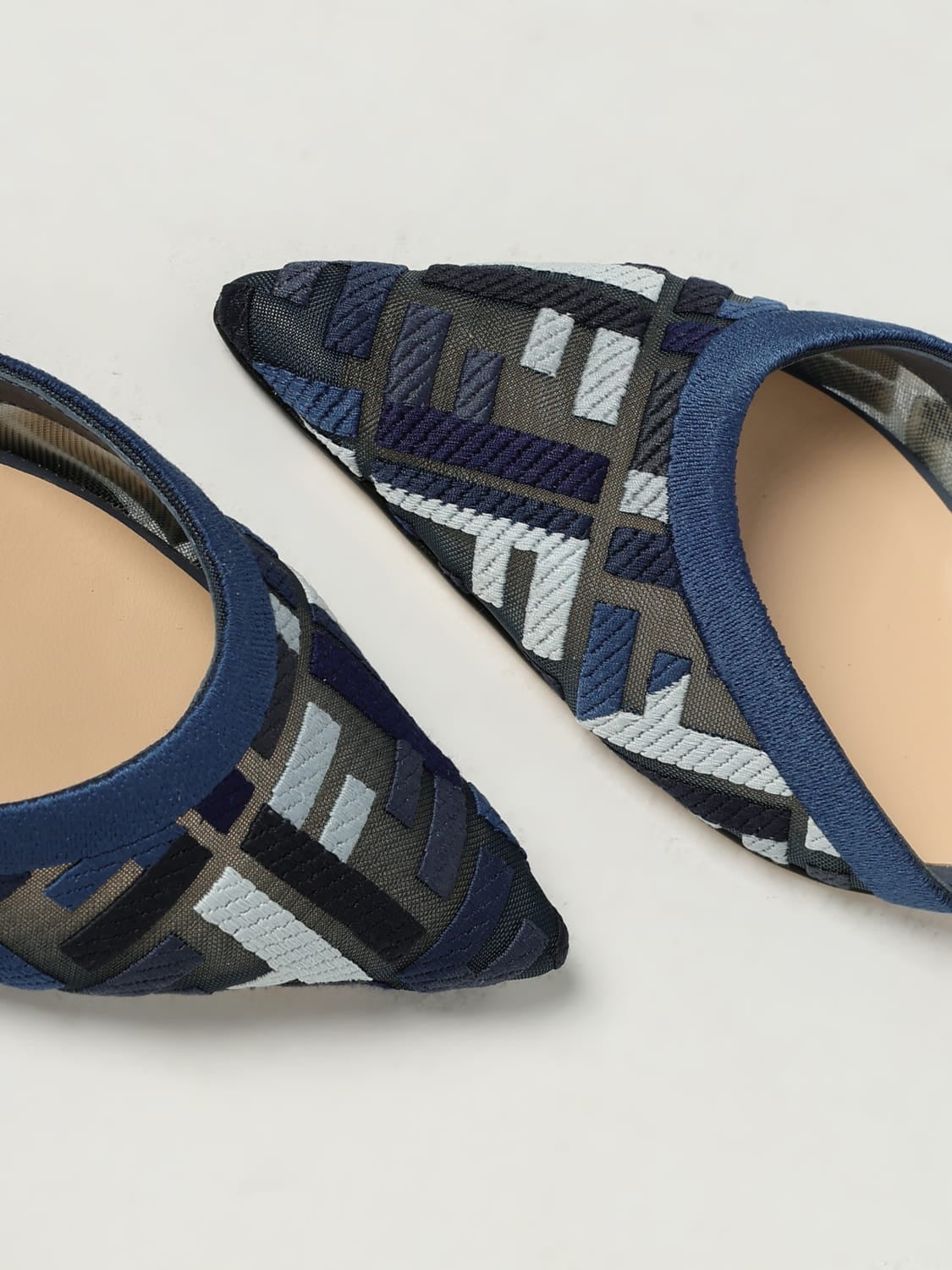 FENDI Women’s Slingback Pumps – Blue Multicolor Luxury