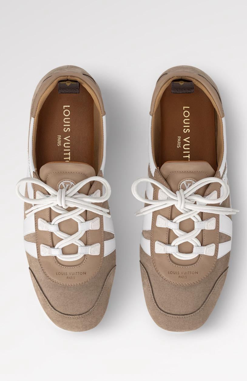 Louis Vuitton LV Sneakerina – Taupe & White (Women)