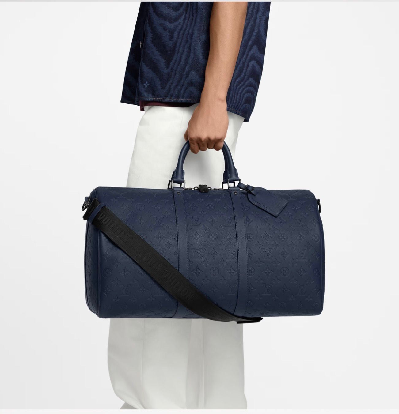 Louis Vuitton Keepall Bandoulière Travel Bag – Navy Blue