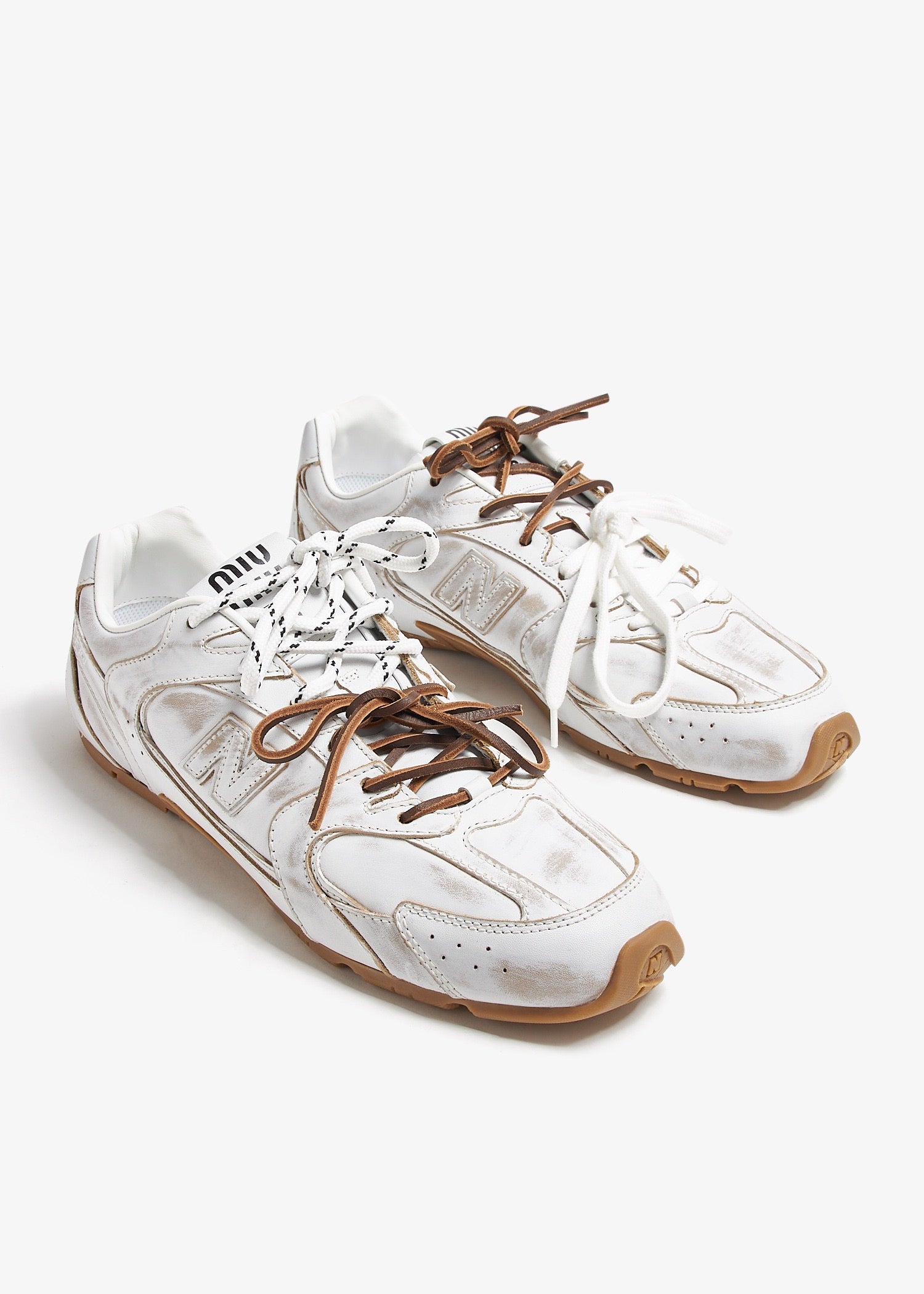 NEW BALANCE x MIU MIU Women’s 530 SL Sneakers – White & Brown Luxury Sneakers