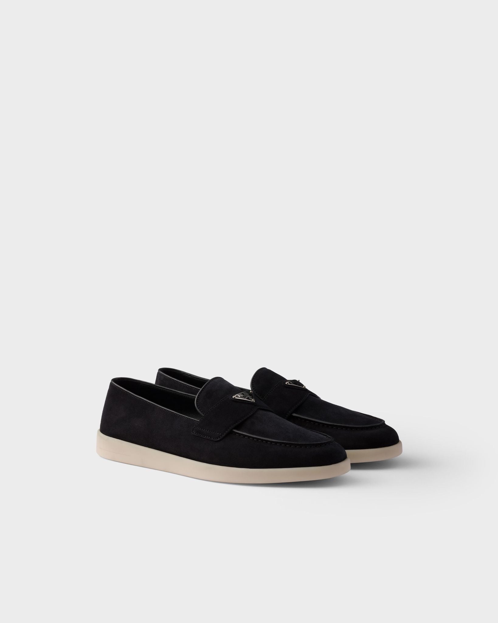 PRADA Women’s Velvet Loafers – Black Luxury Shoes