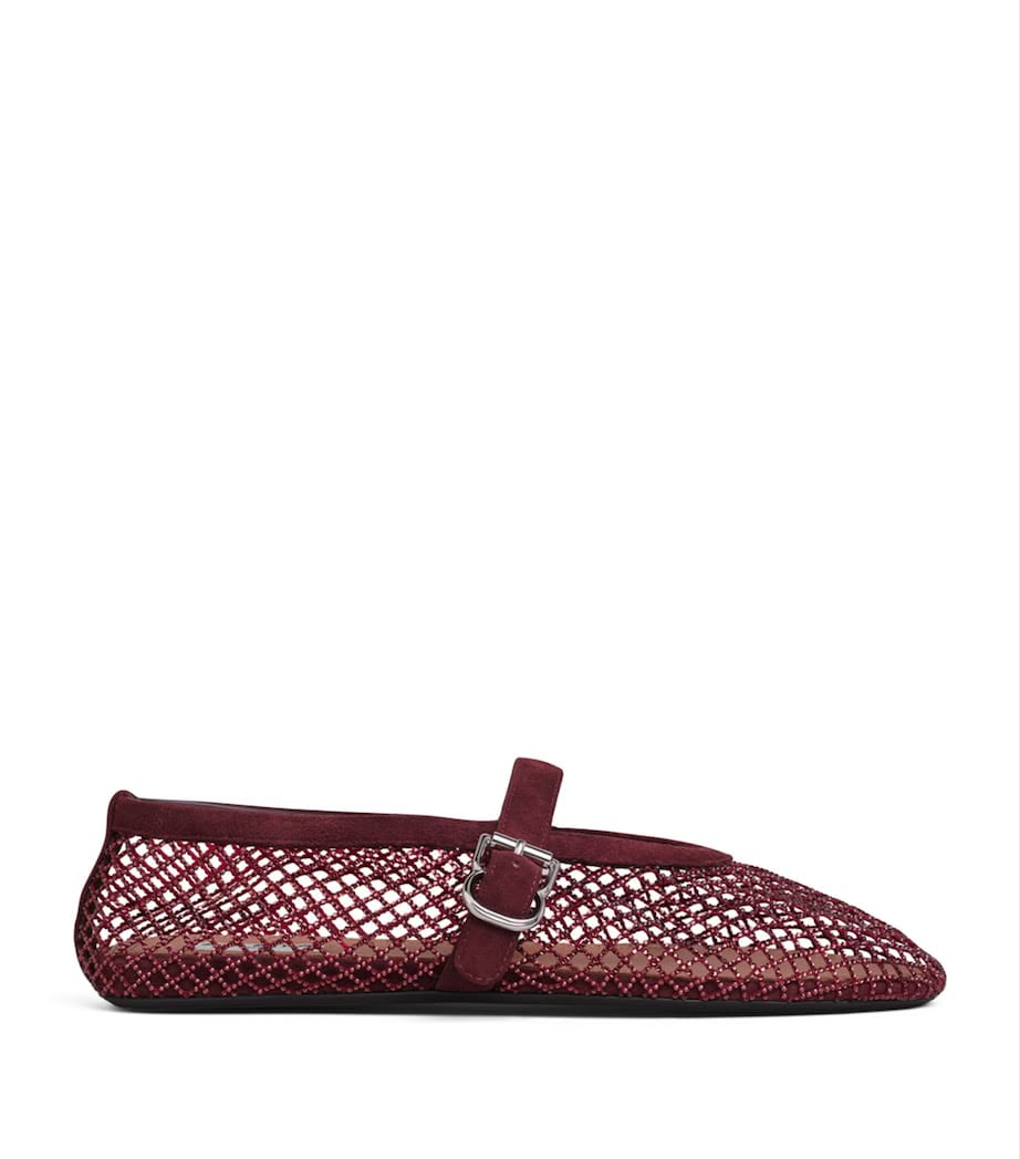 ALAIA Strass Fishnet Ballerina