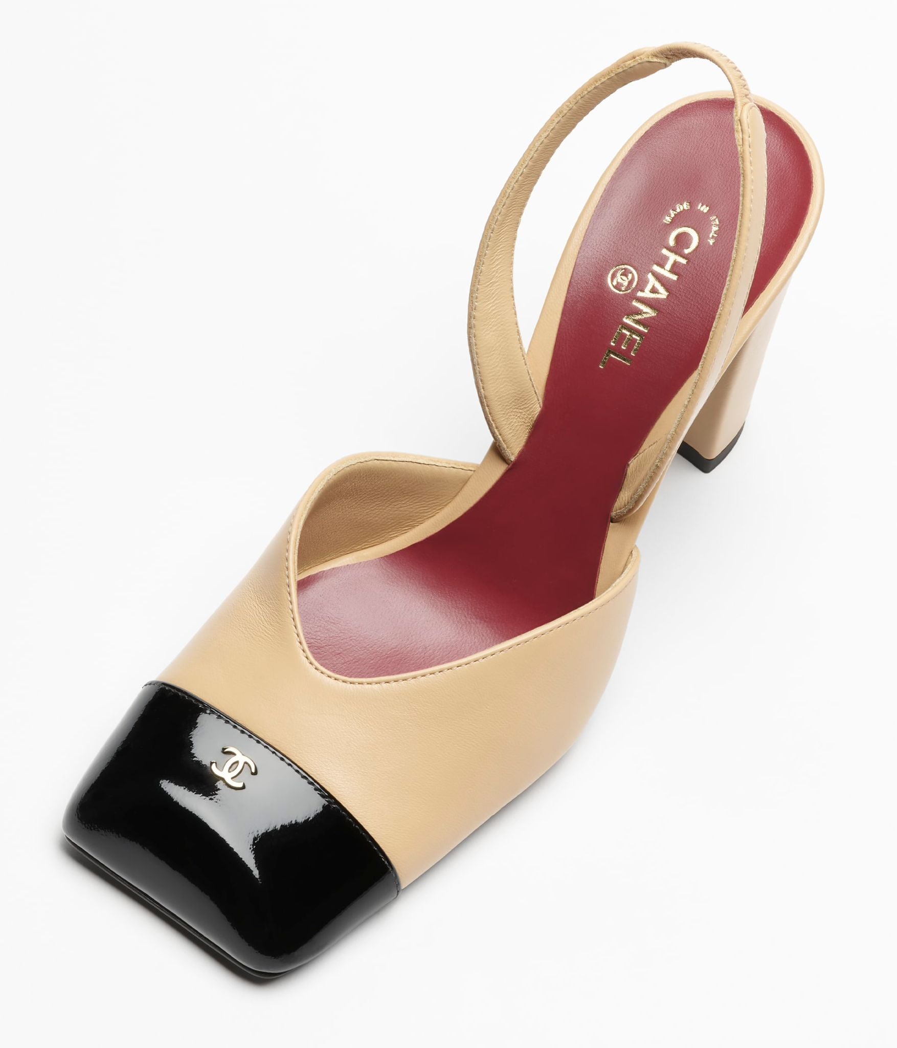 CHANEL Slingback -Beige &Black