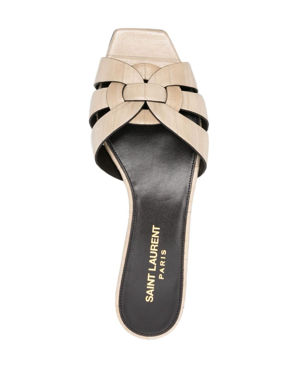 SAINT LAURENT Women’s Tribute Mules – Ivory Luxury Flats