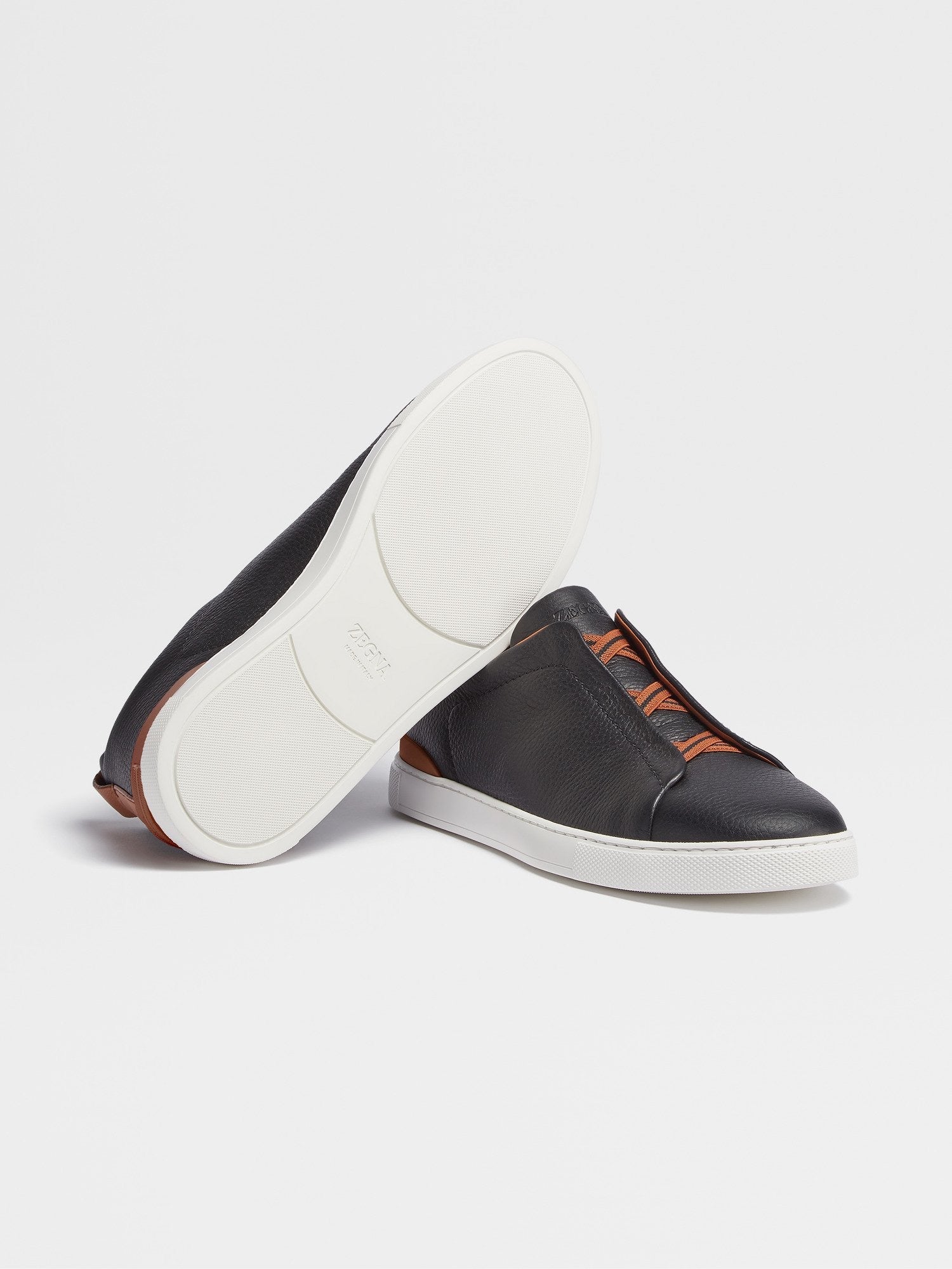 ZEGNA Men’s Triple Stitch Sneakers – Premium Black Luxury Shoes