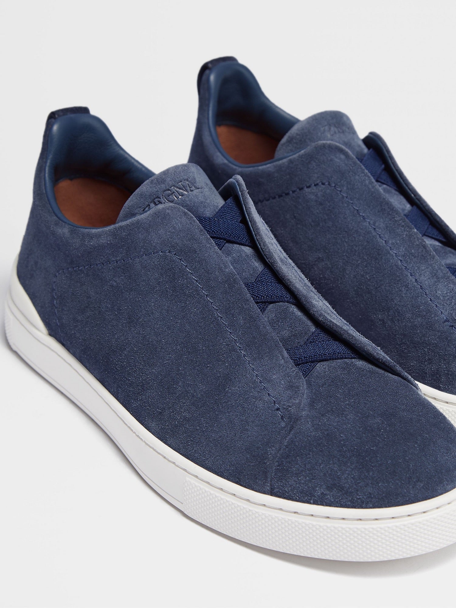 ZEGNA Men’s Triple Stitch Sneakers – Blue Luxury Shoes