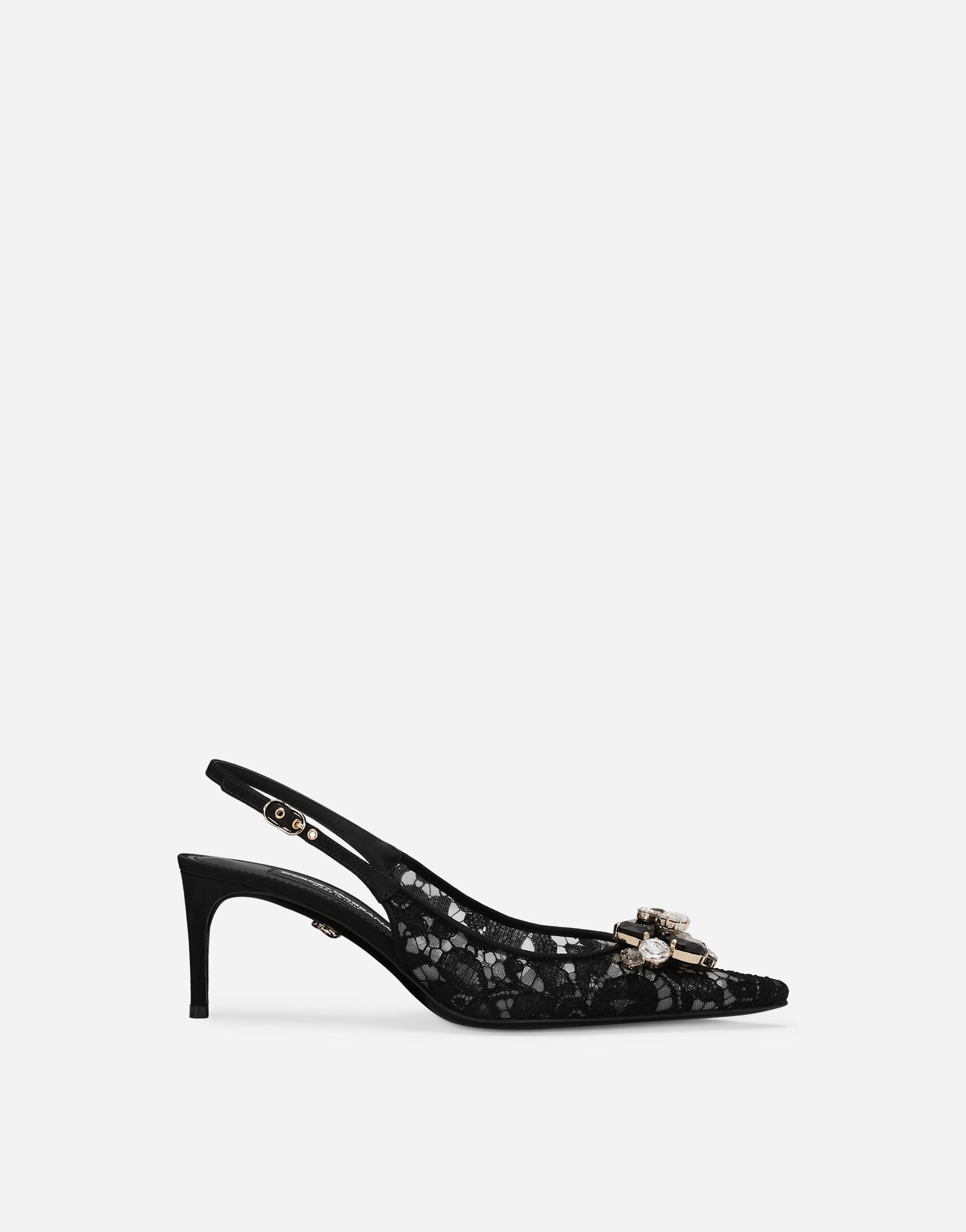 DOLCE&GABBANA
Lace Embellished Slingback Sandals 60