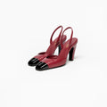 CHANEL SLINGBACKS Burgundy&Black