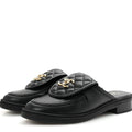 CHANEL
Lambskin Quilted CC Turnlock Mules Black