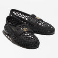 Chanel Braided Woven Loafers Black