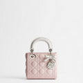 Mini Lady Dior Bag with Chain Two-Tone Soupir Pink