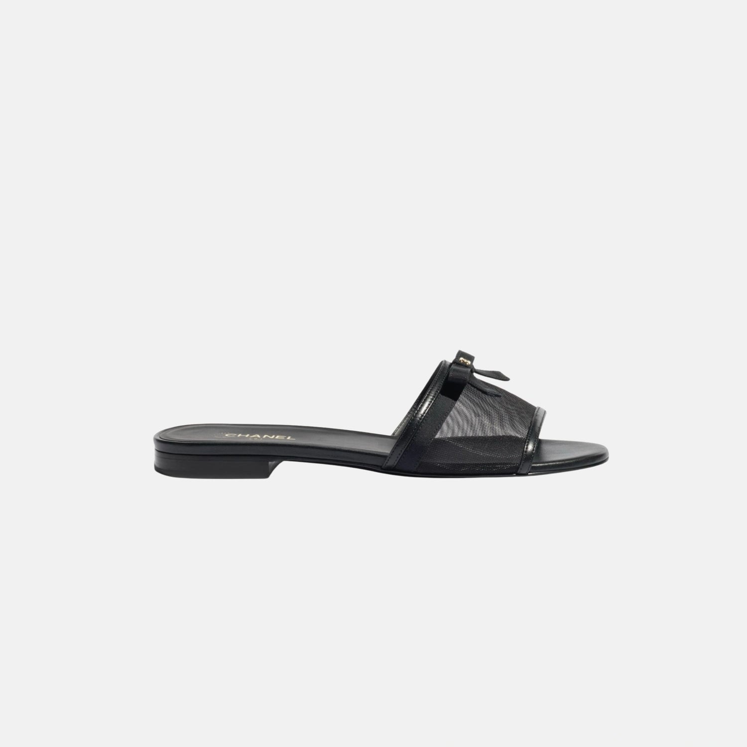 Chanel Mules in Black Mesh