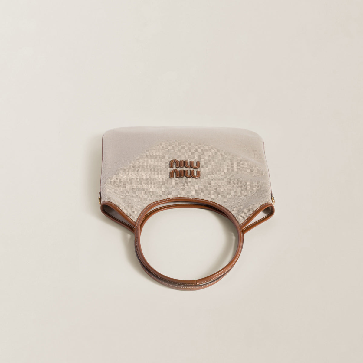 Miu Miu Ivy Canvas & Leather bag | Beige