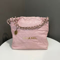 Chanel 22 Handbag Pink with Gold Tone