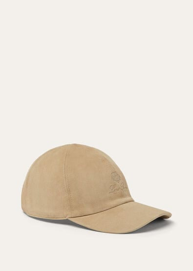 LORO PIANA baseball cap suede beige