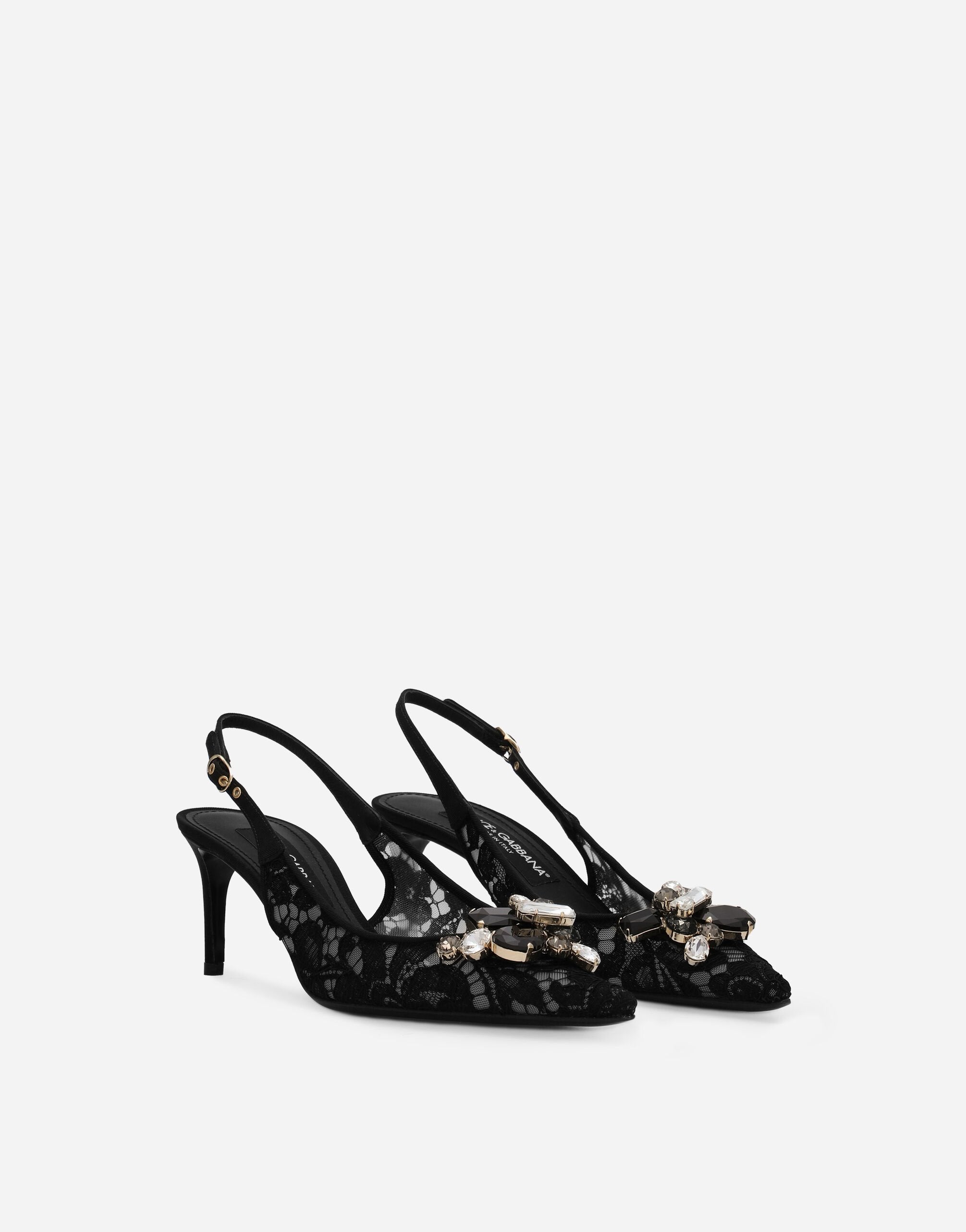 DOLCE&GABBANA
Lace Embellished Slingback Sandals 60