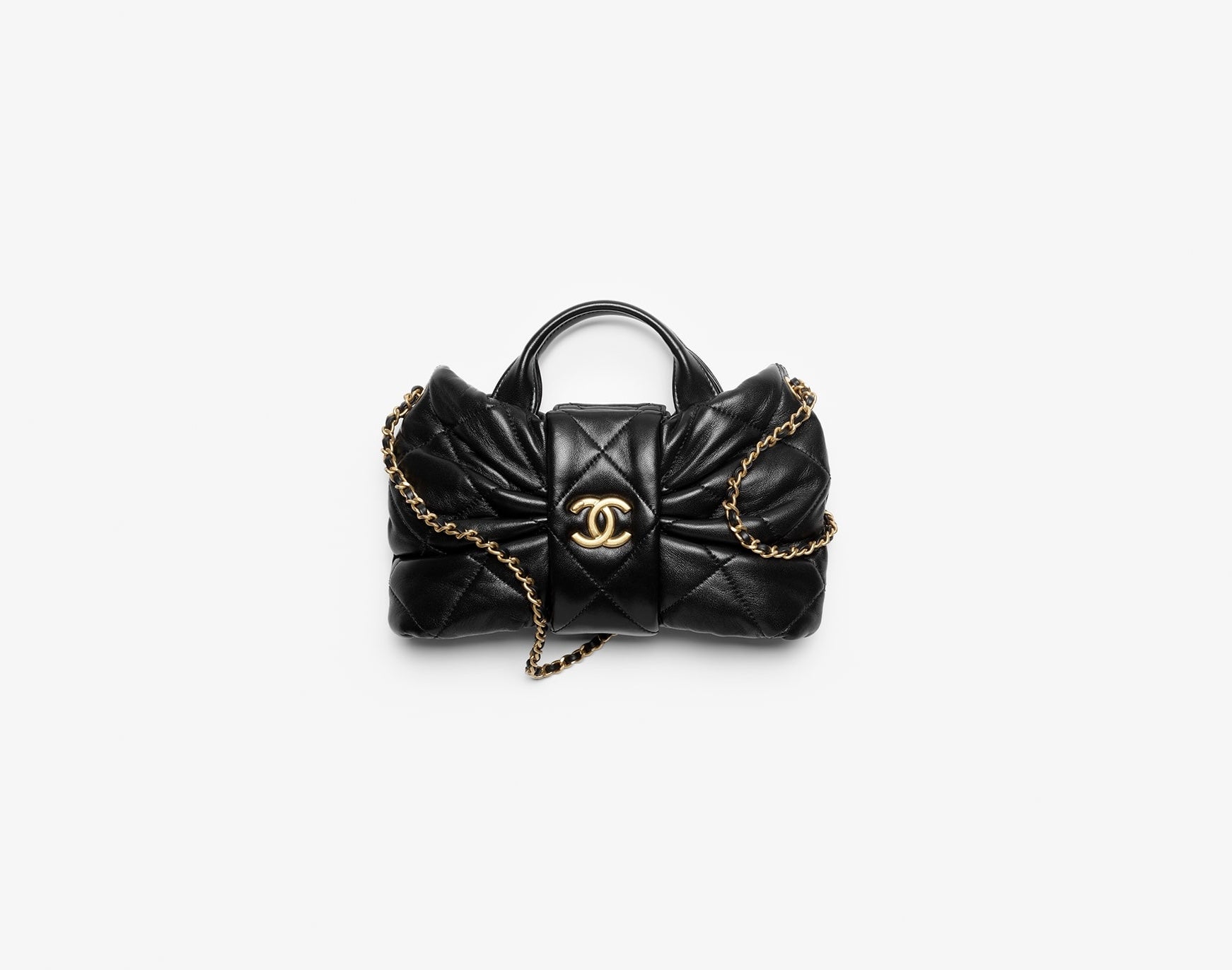 CHANEL mini bow bag black