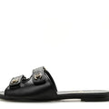 Chanel Lambskin Velcro Mules Black