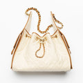 CHANEL 25 SMALL HANDBAG Ecru&Camel