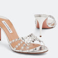 AQUAZZURA Tequila 75 mule Sandal- Silver