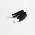 CHANEL Ballet Flats Black&White