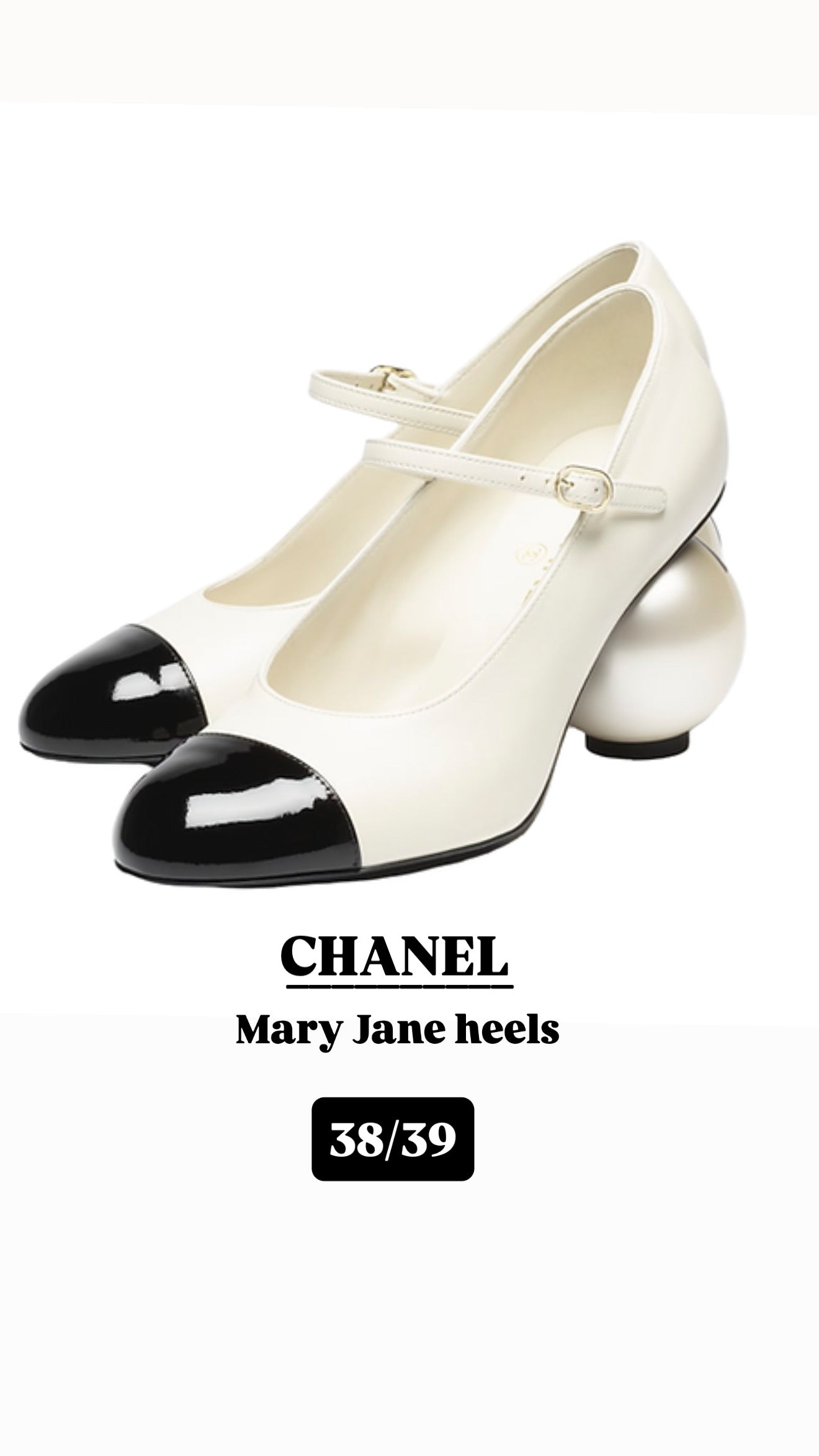 CHANEL Mary Jane -white