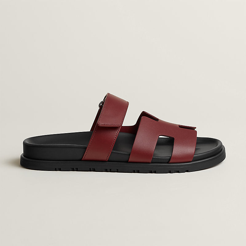 HERMES Chypre sandal women wine red
