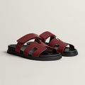 HERMES Chypre sandal women wine red