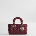 Dior Or Mini Lady D-Joy Bag Hermitage Red
