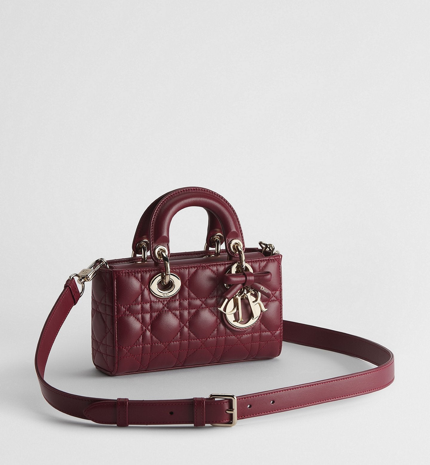 Dior Or Mini Lady D-Joy Bag Hermitage Red