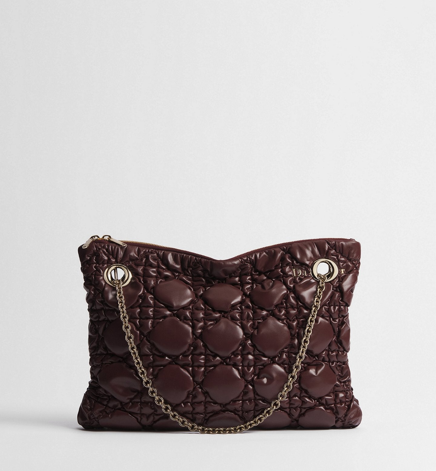 DIOR Medium Dior Crunchy Bag Maroon