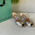 AQUAZZURA Ce Soir Mule 75 Silver