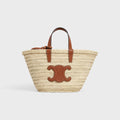 CELINE TEEN CLASSIC PANIER IN PALM LEAVES TAN