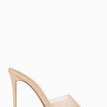 GIANVITO ROSSI Women’s Plexi Elle Peep Heels – 10.5cm Apricot Pumps