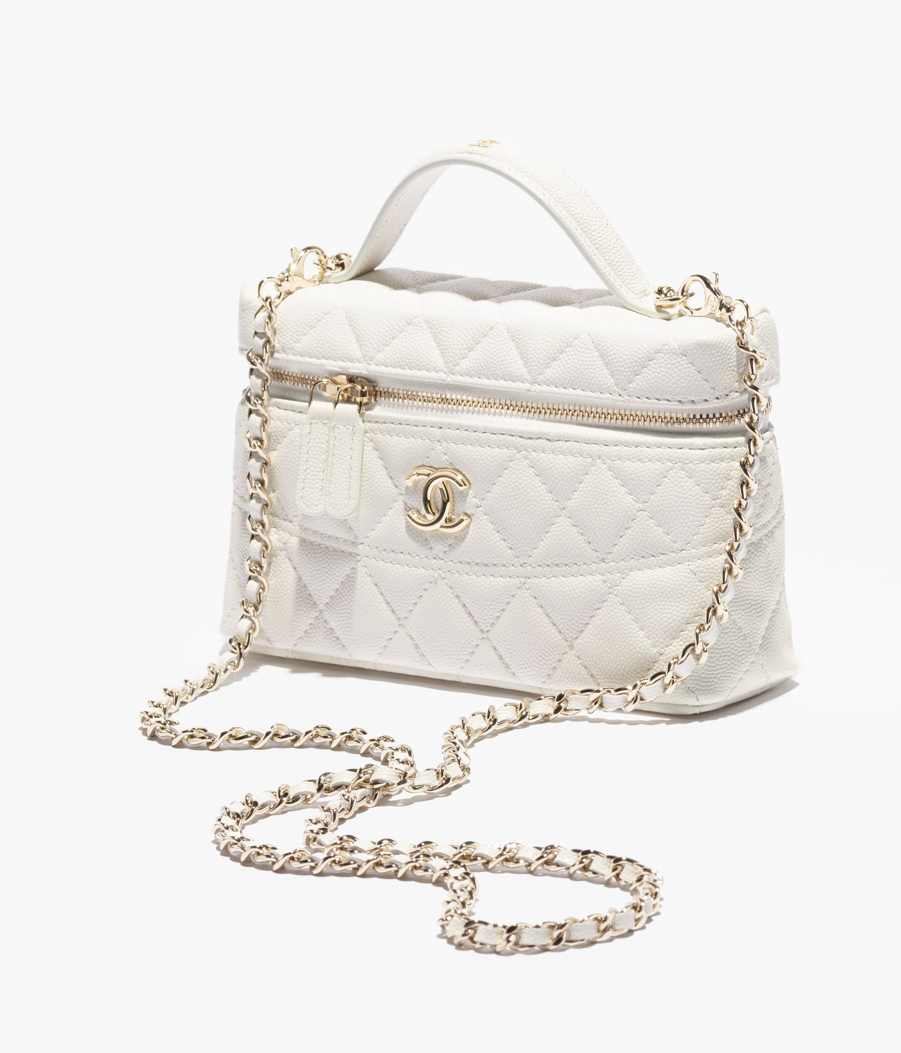 CHANEL VANITY WITH CHAIN WHITE