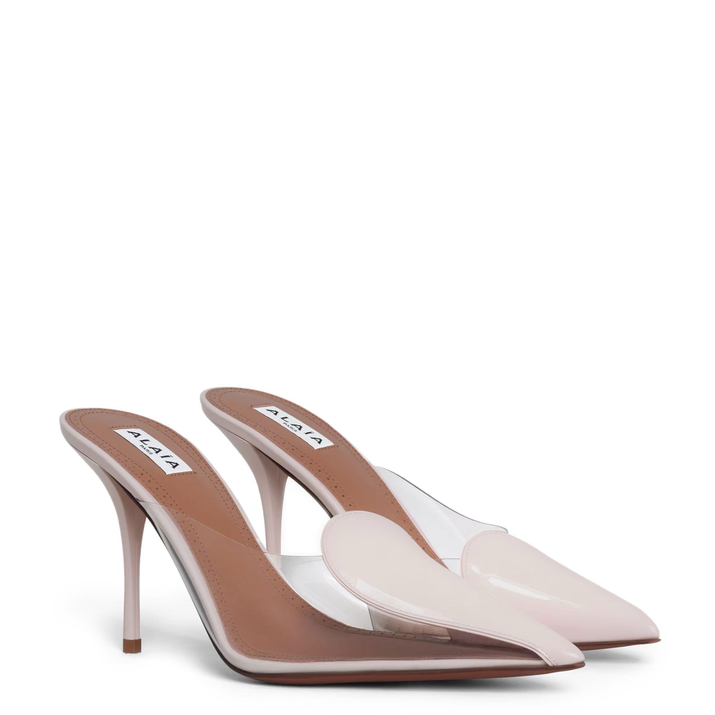 ALAIA Women’s Le Coeur Mules – 9cm Pink Heels