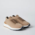 BRUNELLO CUCINELLI Men’s Knit Runners – Brown | Premium Casual Sneakers