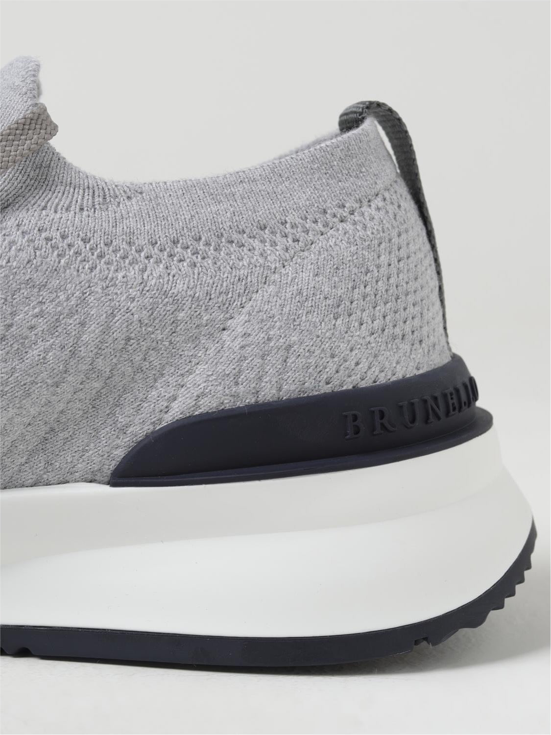 BRUNELLO CUCINELLI Men’s Knit Runners – Light Grey | Premium Casual Sneakers