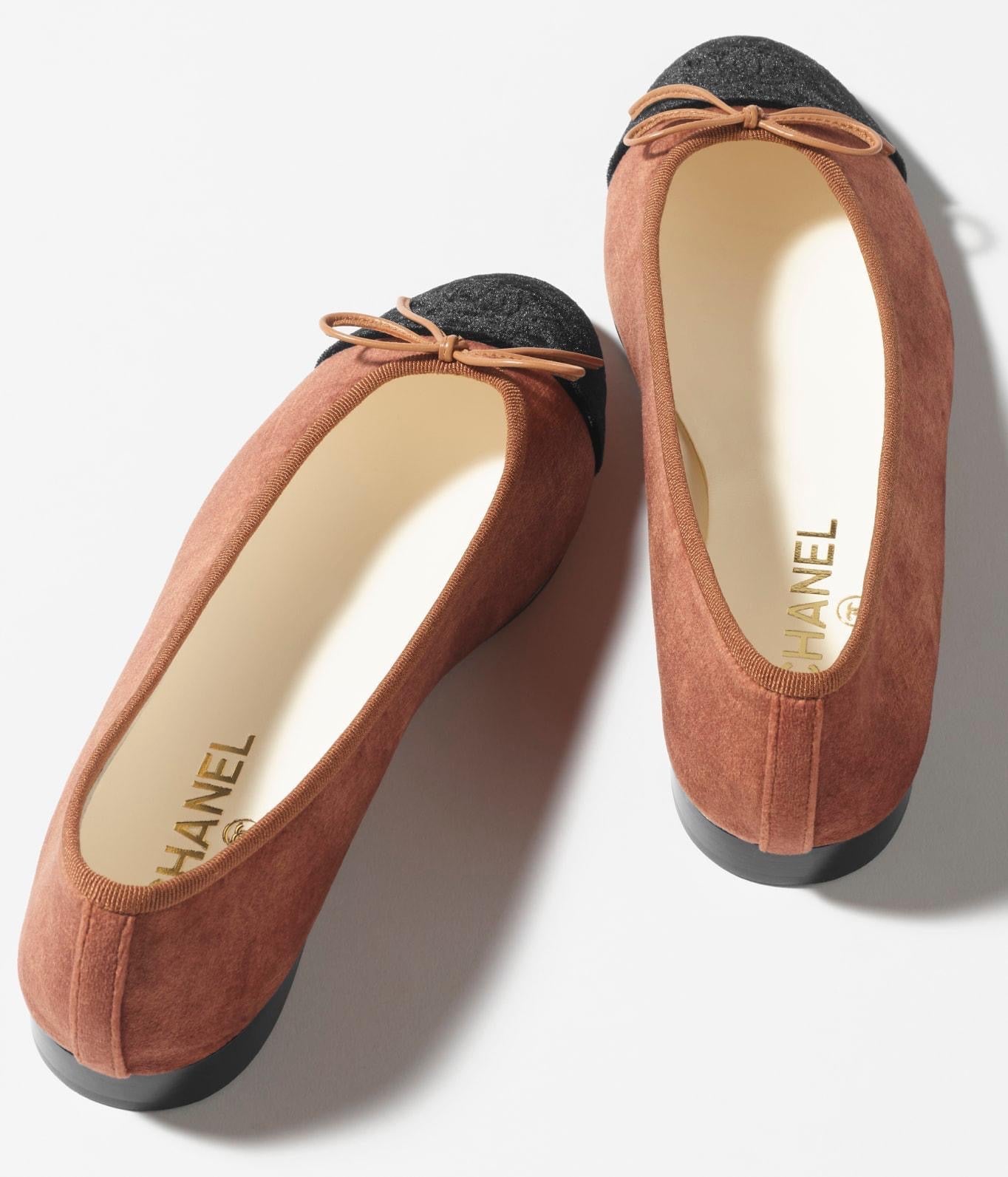CHANEL Women’s Ballet Flats – Brown & Black Luxury Shoes