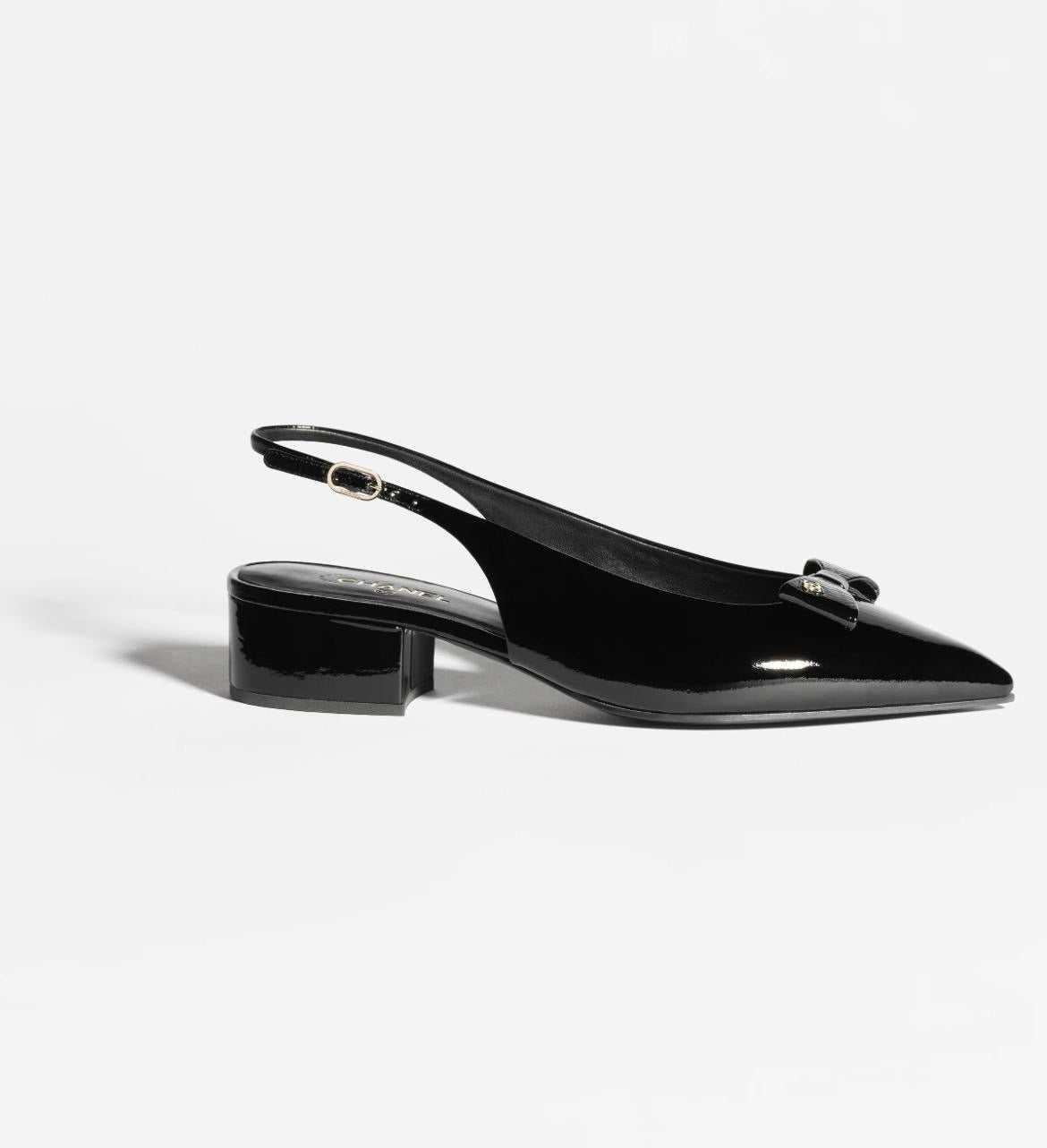CHANEL Women’s Slingback Shoes – Black Luxury Heels