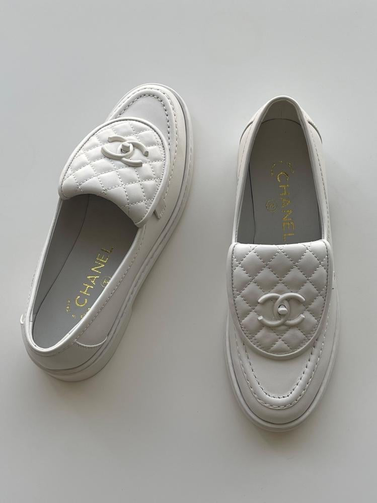 CHANEL Women’s Mocassins – White Luxury Loafers