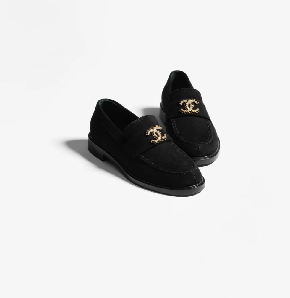 CHANEL Women’s Mocassins – Black Suede Luxury Loafers
