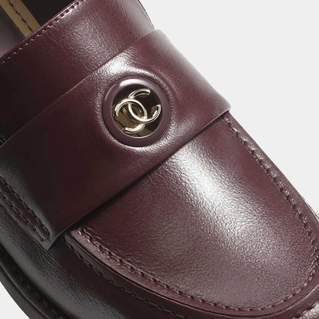 CHANEL Women’s Mocassins – Burgundy Luxury Loafers