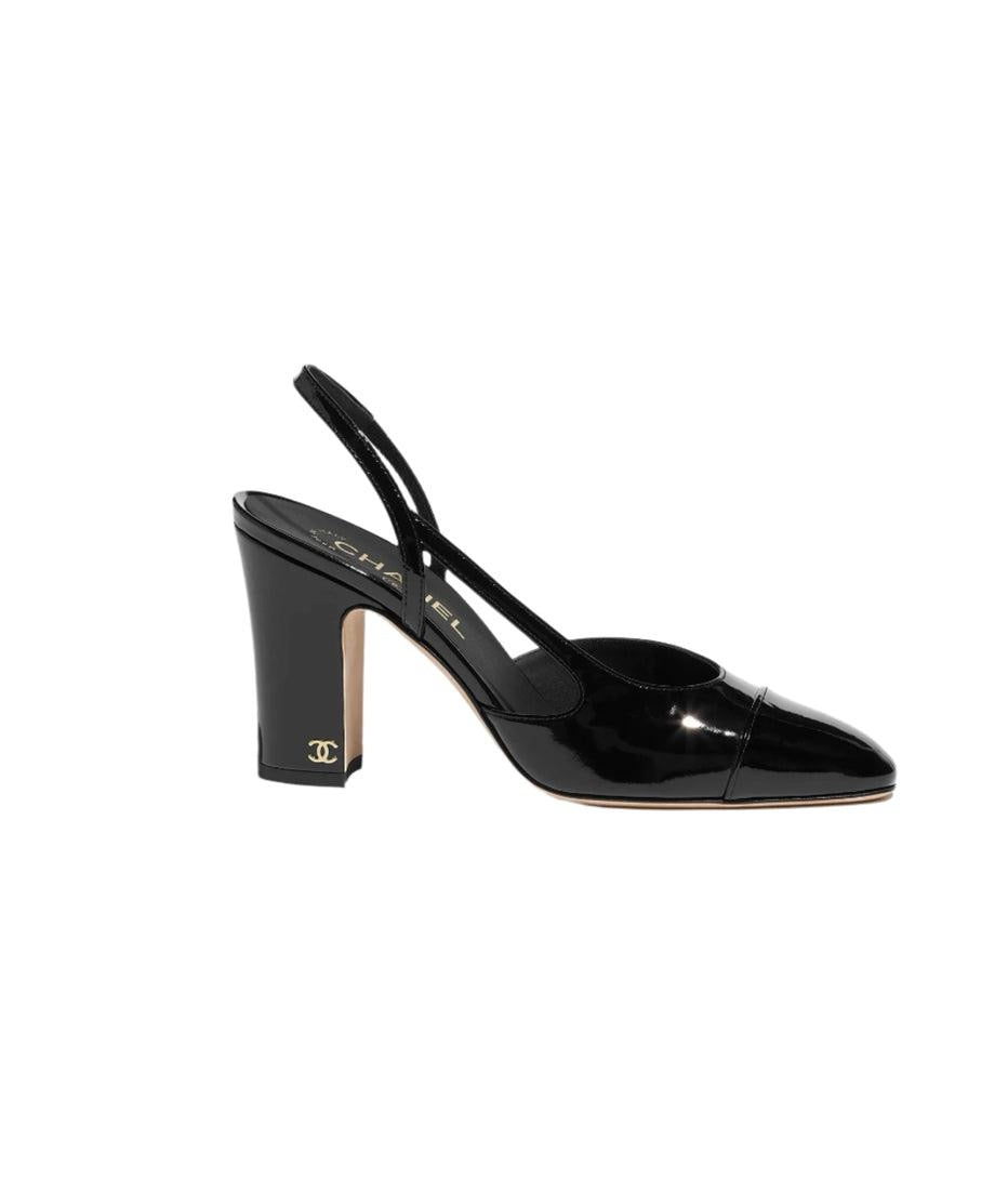 CHANEL Women’s Slingback Sandals – Black Luxury Heels