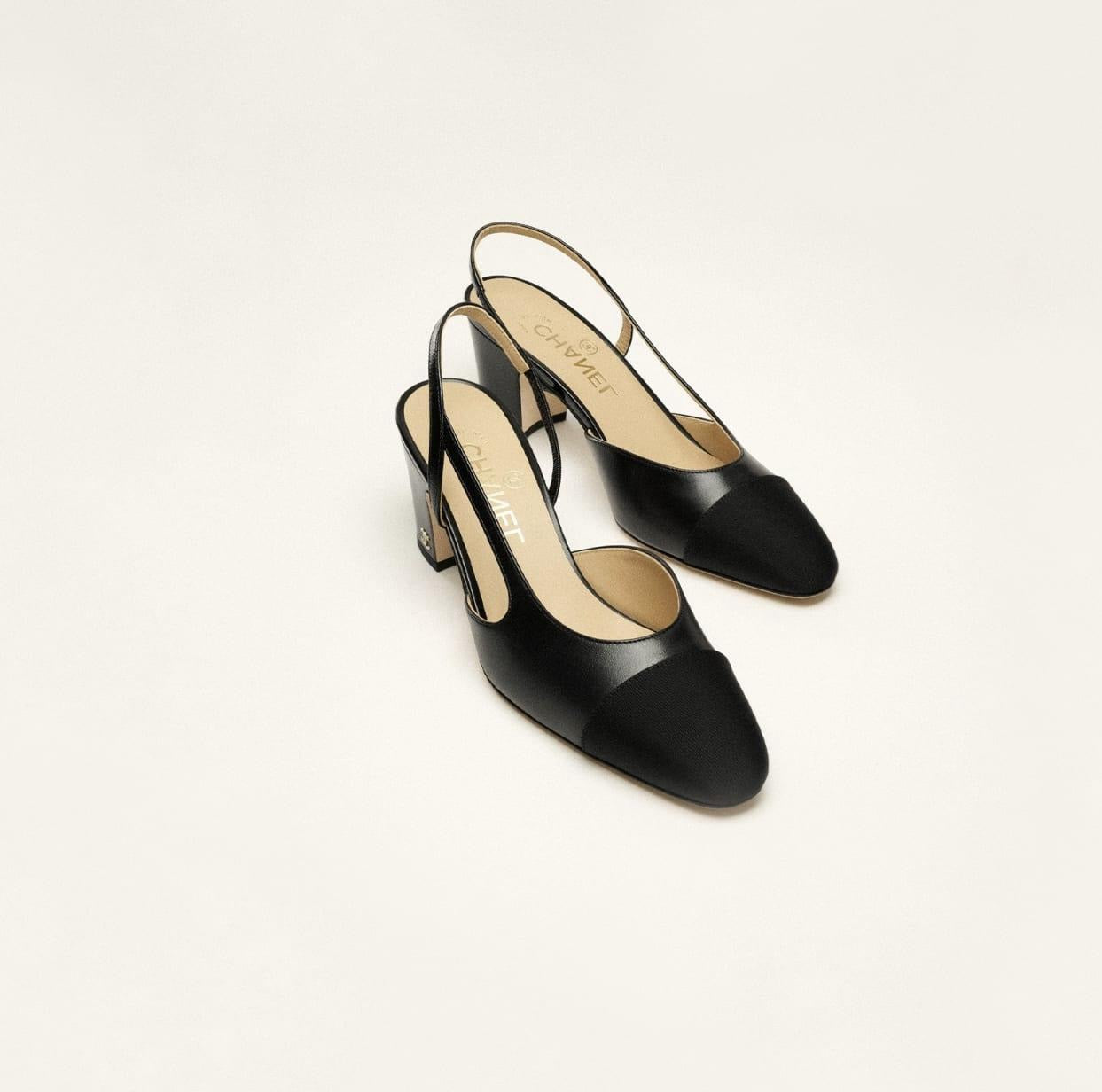 CHANEL Women’s Slingback Sandals – Black Luxury Heels